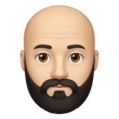 A bald man with a bush black beard sticker