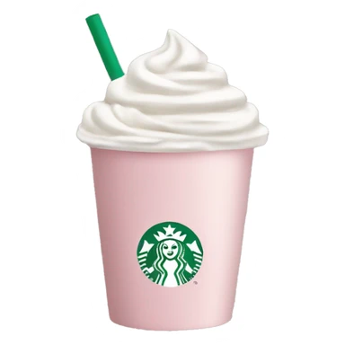 Light pink Starbucks cup with white cream  sticker