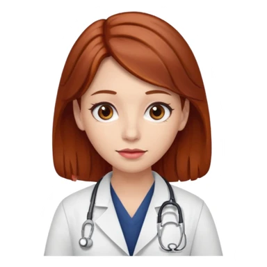 doctor with  hair and red hairclips  sticker