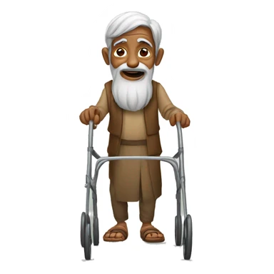 Old Indian man with a walker sticker