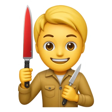 🙂 this emoji holding knife sticker