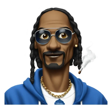 Snoop dogg in a crip outfit smoking cigar sticker
