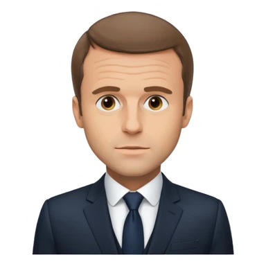 Emmanuel Macron with no smile sticker