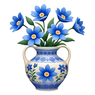 vase of blue flowers sticker