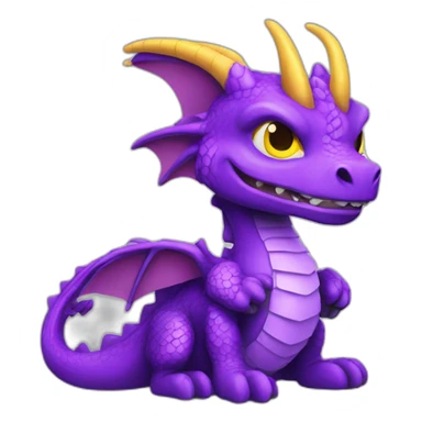 purple dragon with yellow eyes wearing wizard clothes sticker