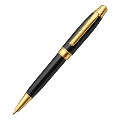 3D perspective academic premium golden luxury black pen sticker