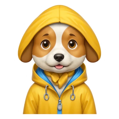 dog in yellow rain coat over head



 sticker