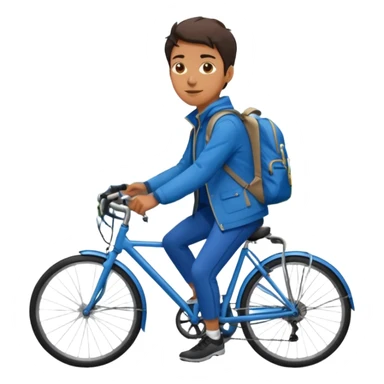Commuter + blue jacket + backpack, City Cyclists. sticker