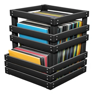 A crate of vinyl lps sticker