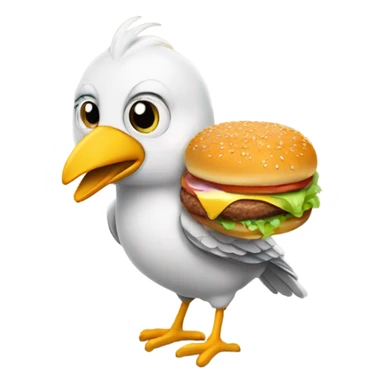 cocketiel bird holding burger sticker