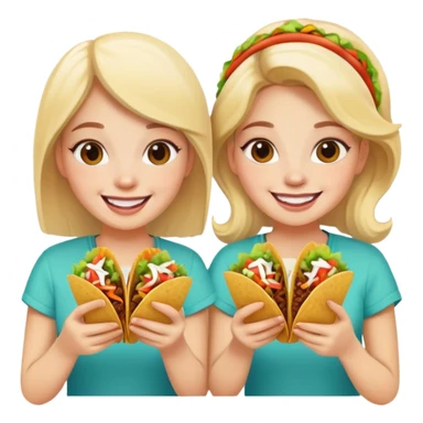 Sisters eating tacos sticker