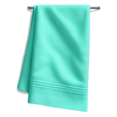 Realistic flat folded tiffany blue dish towel sticker