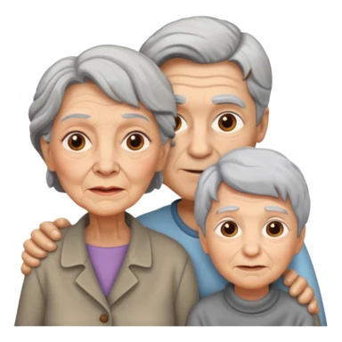 lo mismo que estas haciendo solo coloca alado de la abuela un hombre joven  sticker