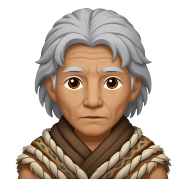 A tribal elder with grey hair wrapped in thick animal hide.



















 sticker