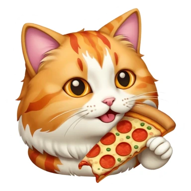 Cat eat pizza sticker