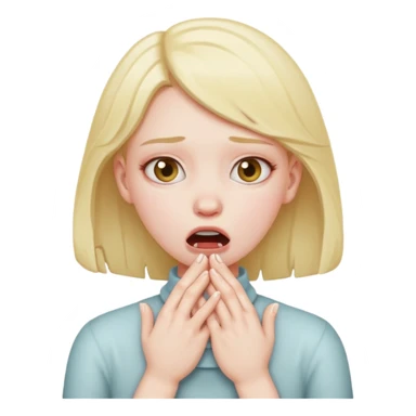 A girl choking herself with her hands sticker