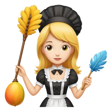 Mango dressed as a maid sticker