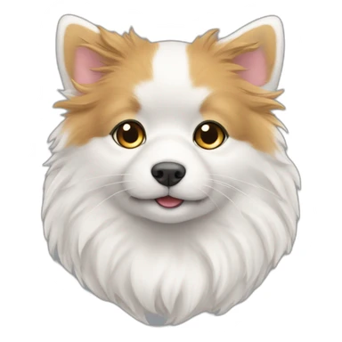 Japanspitz weiß und katze europäisch kurzhaar kuscheln sticker