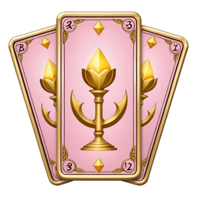 Three Tarot cards light pink  sticker