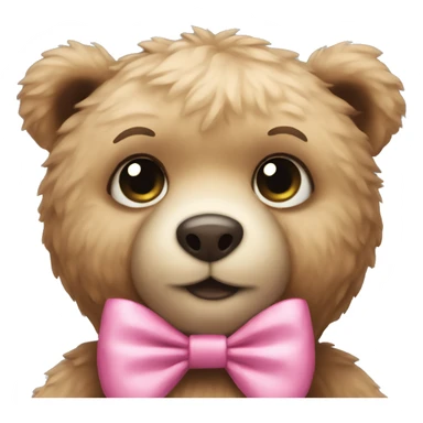 teddy bear wearing a pink bow sticker