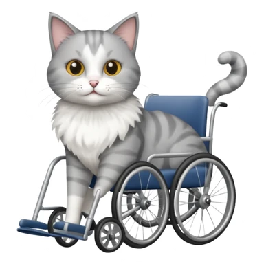 cat in a wheelchair designed for cats sticker