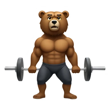 bear doing barbell squat sticker