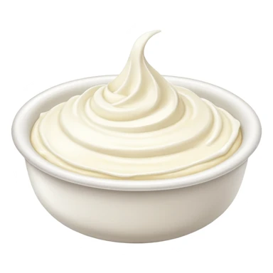 ricotta cream, dollop shape, no container sticker