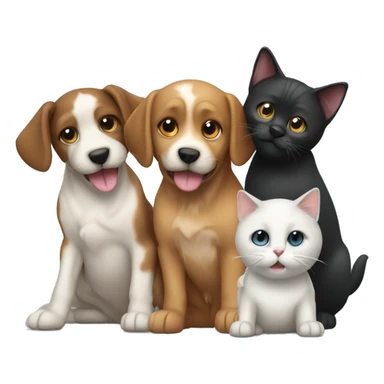 2 dogs and 1 cat playing together sticker