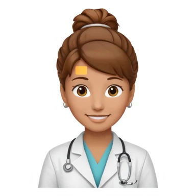 healthcare instructor standing up brown hair updo sticker