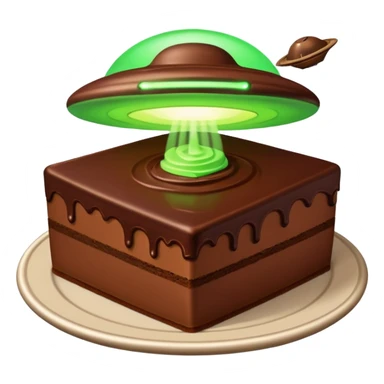 piece of cake in a green light being stolen by flying above it ufo  sticker