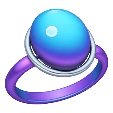 Oval shaped planet, 2 moons, ring sticker