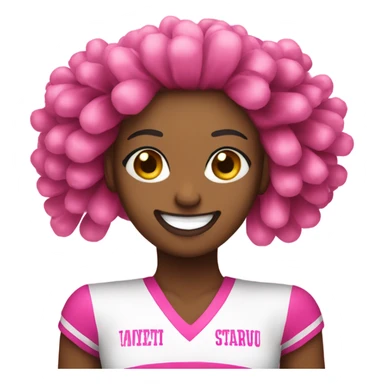 Cheerleader with pink pom pompoms sticker