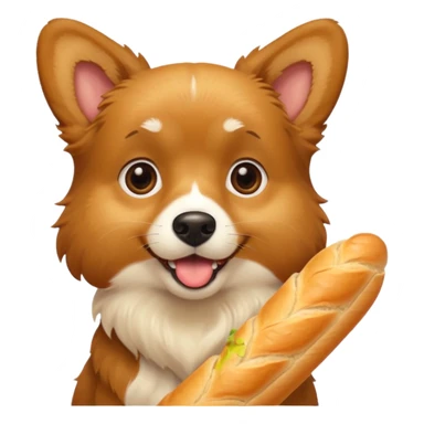 un chien choqué avec une baguette sticker