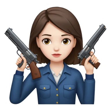Girl with a gun held up to her head  sticker