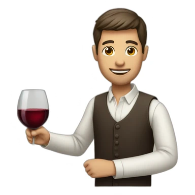 man serving wine  sticker