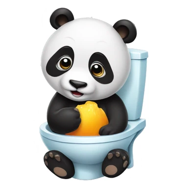 Un Panda sur des WC sourit sticker