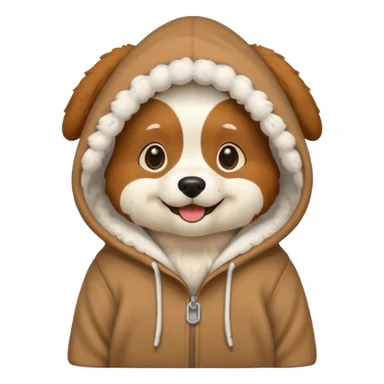 Dog wearing a hoodie sticker