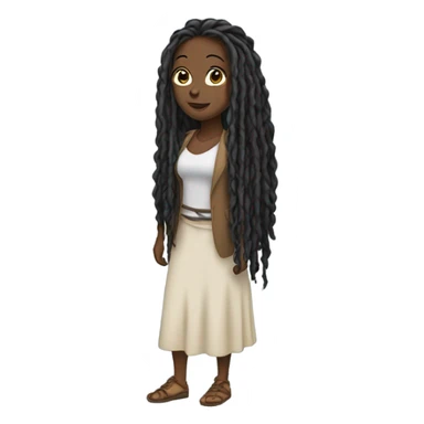 Black woman with long dread locs sticker