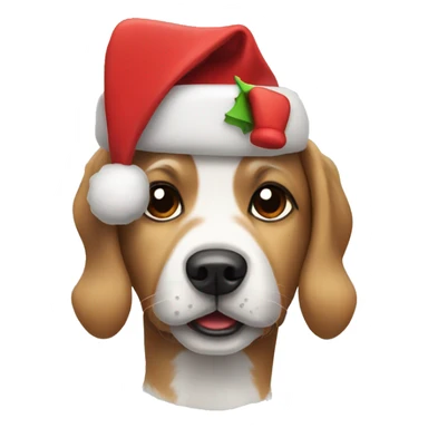 Dog wearing Christmas clothes sticker