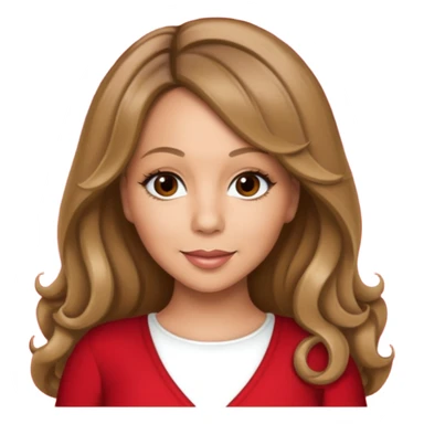 Mariah Carey brown eyes, dark blonde hair, red outfit sticker