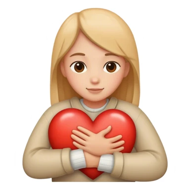 hug and heart sticker