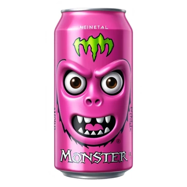 Pink monster energy drink with the logo of original monster company energy drink do not add the face in it just normal monster can  sticker
