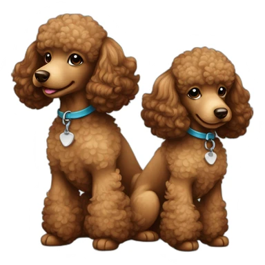Light brown and dark brown toy poodles sticker
