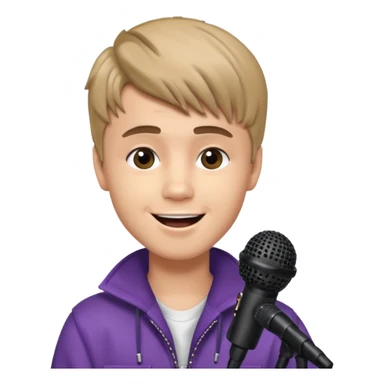 Justin Bieber singing on stage sticker