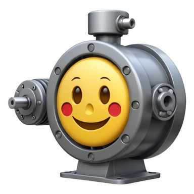 Industrial mechanical motor with a smiley face, emoji for the new electric music genre Motor breaks must be friendly and sellable must be small but clear sticker