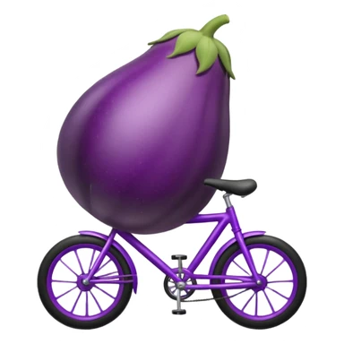 Eggplant riding a bike sticker