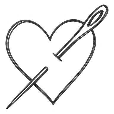 heart with a needle going through it sticker