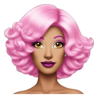 Drag Queen wearing pink wig and extravagant makeup sticker