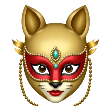 leoğard with glamorous masquerade mask sticker