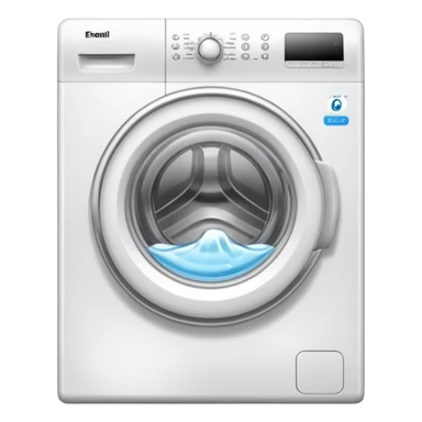create an icon for white washing machine with big water drop in front sticker